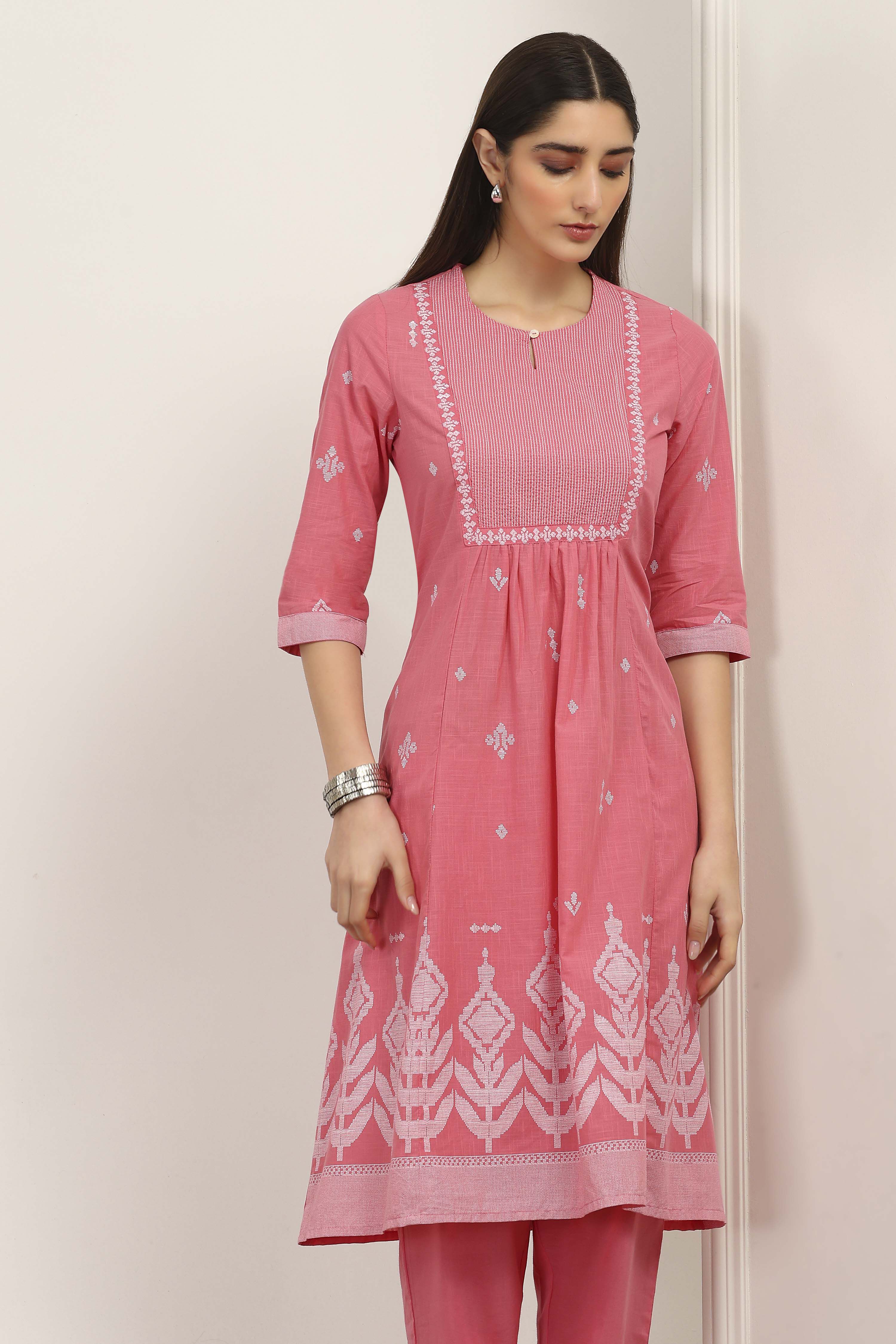 Blue Cotton Kurta Pants Set image number 7