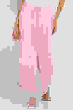 Pink Solid Straight Palazzos image number 4