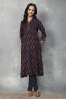 Navy Blue Viscose Polyester A-line & Kalidar Kurtas image number 0
