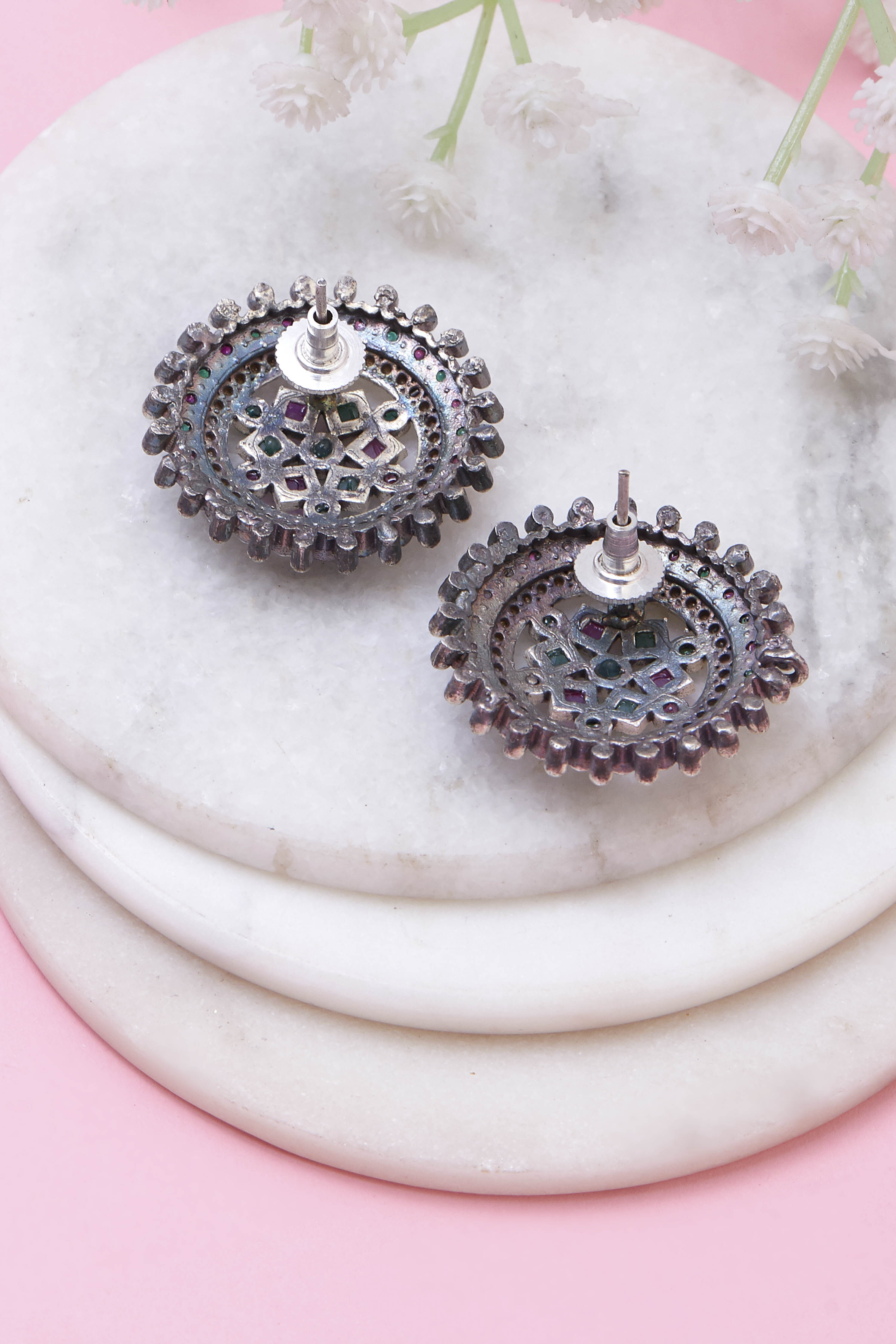 Green Pink Brass Studs image number 2