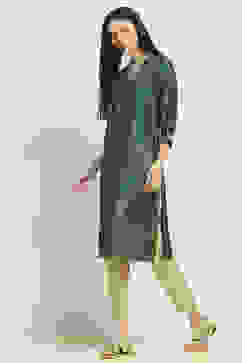 Green Printed Straight Kurta image number 2