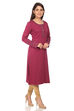 Wine Straight Viscose Kurta image number 2