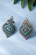 Light Blue Metal Brass Earrings image number 0