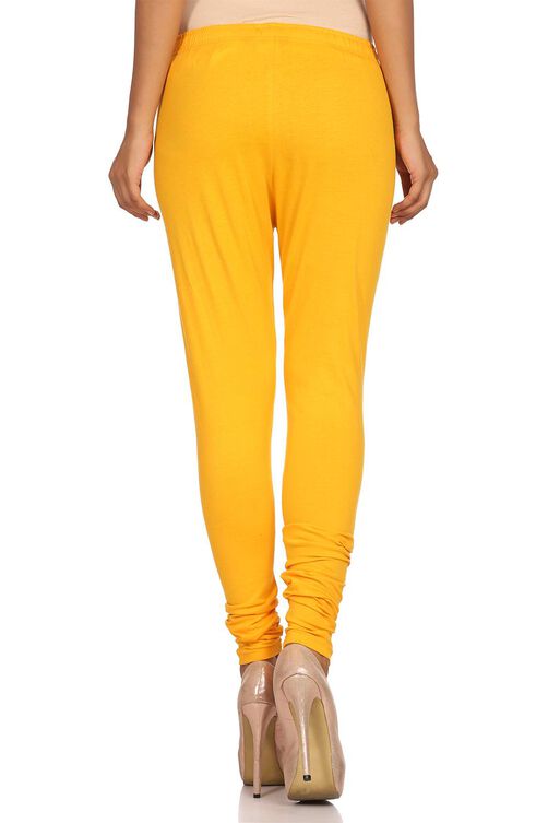 Yellow Cotton Leggings image number 3