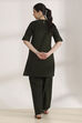 Green Viscose Blend Solid Straight Kurta Set image number 5