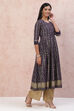 Blue Art Silk Kalidar Kurta Dress image number 3
