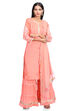 Peach Straight Viscose Suit Set image number 0