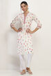 Off White Cotton Straight Kurta image number 5
