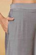 Silver Viscose Blend Straight Pants image number 1