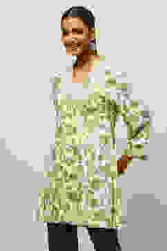 White Rayon Printed Straight Top image number 2