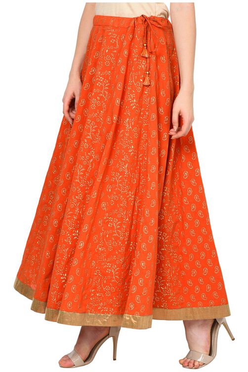 Orange Cotton Skirt image number 2
