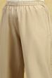 Gold Viscose Blend Solid Narrow Pants image number 1