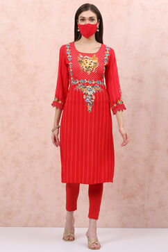 Red Viscose Mask image number 2