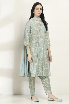 Ice Blue Viscose Straight Set image number 5