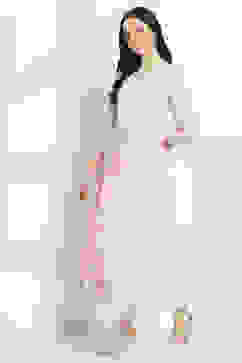 Pink Printed Kalidar Kurta image number 2