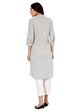 Grey Straight Cotton Kurta image number 5