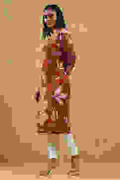 Red Viscose Rayon Printed Straight Kurta image number 2