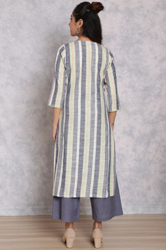 Multicolored Cotton Straight Suit Set image number 7