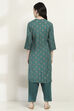 Teal Viscose Straight SET image number 4