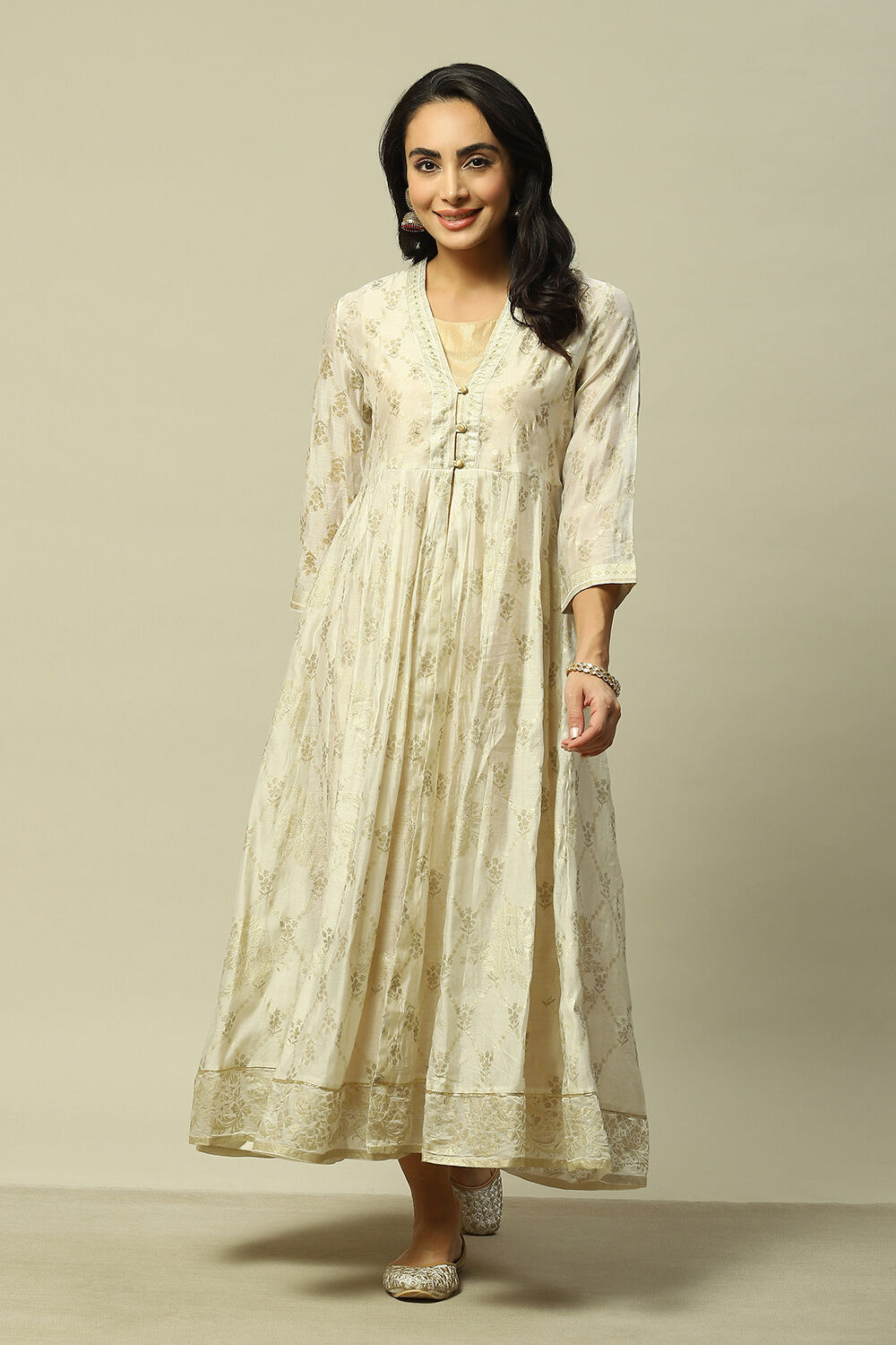 White Viscose Asymmetric Printed Dress image number 5