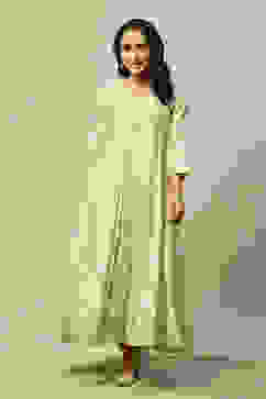 White Viscose Asymmetric Printed Dress image number 5