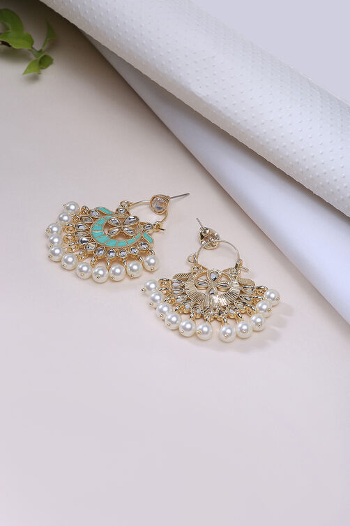 Turquoise Metal Brass Earring image number 2