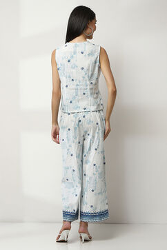 Blue Cotton Straight SET image number 4