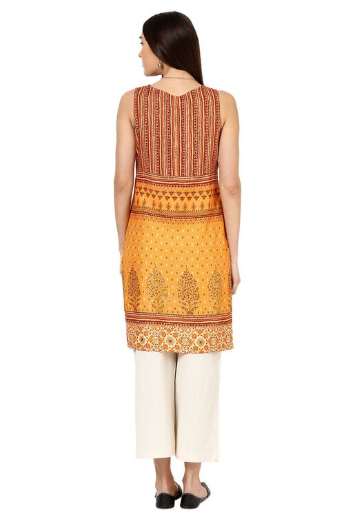 Yellow Straight Viscose Rayon Indie Top image number 3