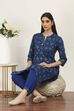 Blue Rayon Viscose Rayon Kurta Pants Set image number 0