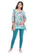 Mint Green Asymmetric Viscose Rayon Indie Top image number 0