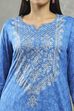 Blue Viscose Straight Kurta Pants Set image number 1