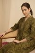Green Viscose Blend A-Line Printed Kurta image number 1