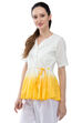 White Flared Cotton Indie Top image number 2