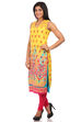 Yellow Cotton Straight Kurta image number 1