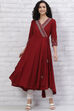 Red LIVA Anarkali Dress image number 0