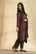 Maroon Polyester Printed Straight Suit Set image number 4