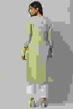 Green Rayon Staight Kurta image number 3