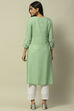 Green Rayon Staight Kurta image number 3