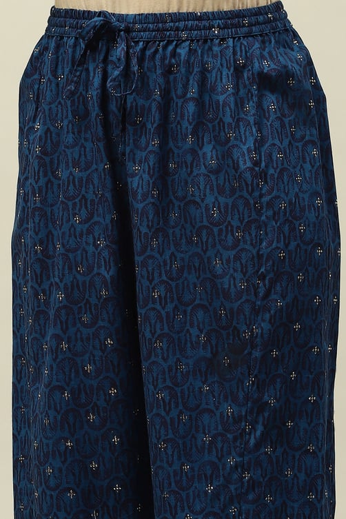 Blue Printed Straight Co-ord Set image number 2