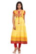 Yellow Flared Cotton Kurta image number 0