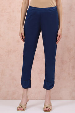 Navy Blue Art Silk Pants image number 0