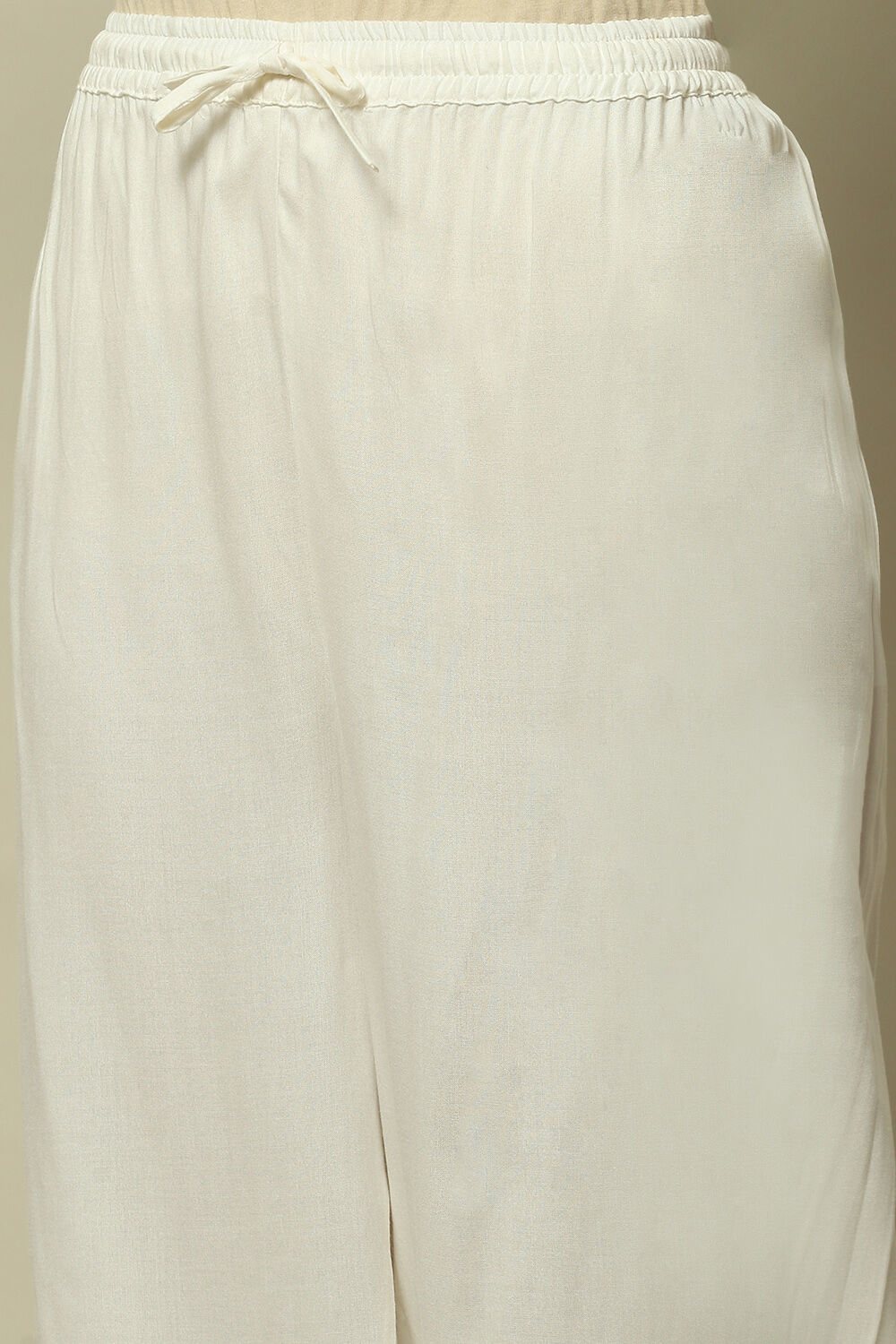 White Viscose Solid Straight Fit Palazzo image number 1