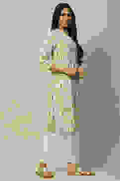 Olive Green Rayon Staight Kurta image number 4