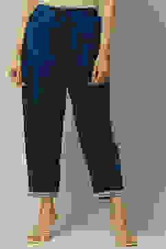 Indigo Viscose Straight Palazzo image number 4