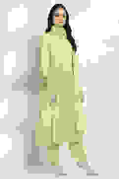 Lime Green Viscose Rayon Flared Set image number 5