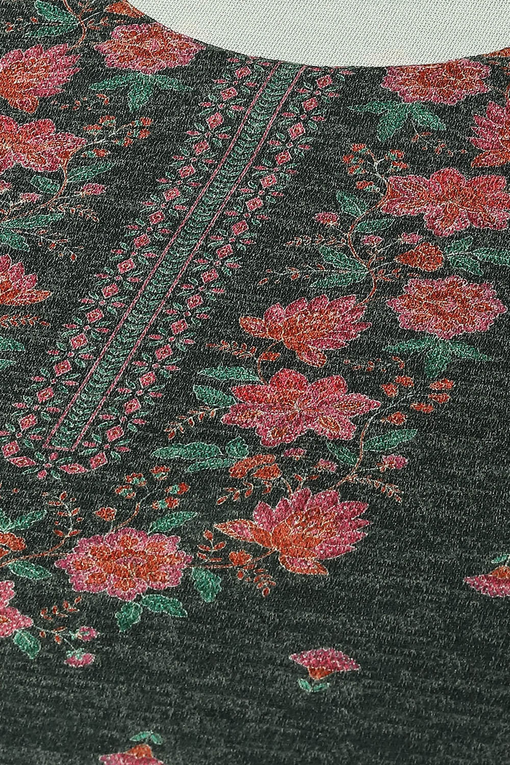 Green Acrylic Straight Suit set image number 1