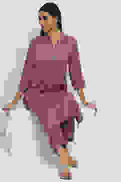 Maroon Printed Straight Kurta Set image number 0