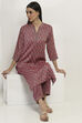 Maroon Viscose Straight SET image number 0