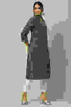 Green Cotton Staight Kurta image number 5