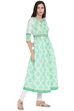 Green Cotton Kalidar Kurta image number 2
